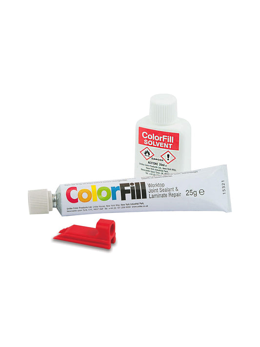 ColorFill Worktop Joint Sealant/Repairer and Solvent, Multiple colours